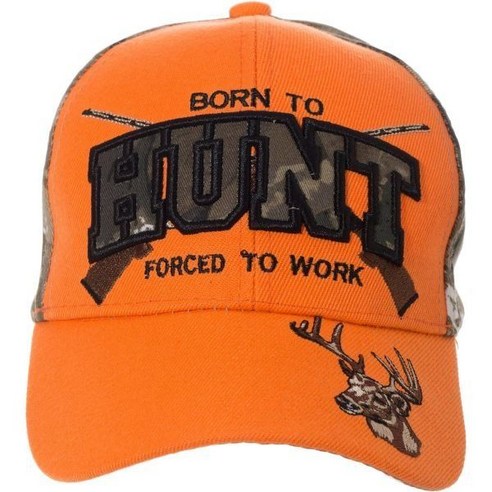 Born to Hunt Forced to Work Baseball Cap - Funny Hunter Hunting Deer Embroidered Hat