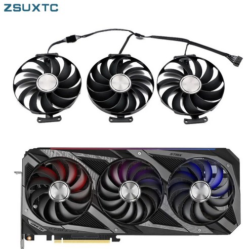 그래픽카드냉각 쿨러팬 ASUS Rog Strix RTX 3060 3070 3080 Ti 3090 게이밍 GPU 95mm CF1010U12S RX 6700, 1.A Fan