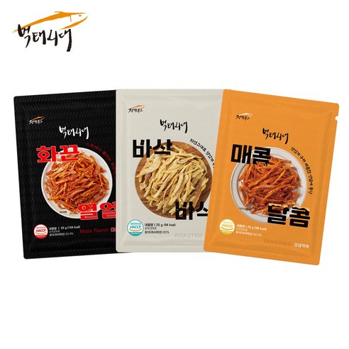 정진푸드 먹태시대 먹태 3종 구운먹태 양념먹태 마라먹태, 1개, 125g 국내가공먹태