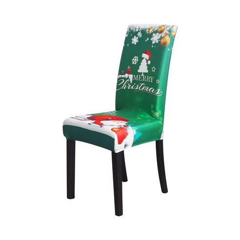 크리스마스 스판 장식 의자 커버 프린트 산타클로스 큰뿔 사슴 식사 디지털 의자 커버, 29#