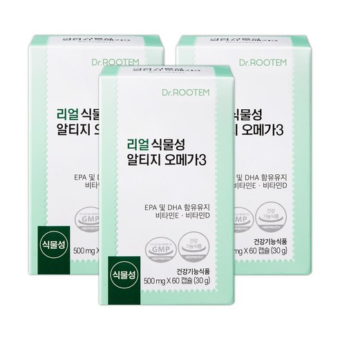 닥터루템 리얼 식물성 알티지 오메가3 1박스 30g, 60정, 3개