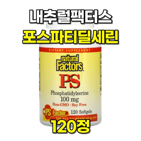 내추럴팩터스 포스파티딜세린 PS 100mg Phosphatidylserine 120정, 1개