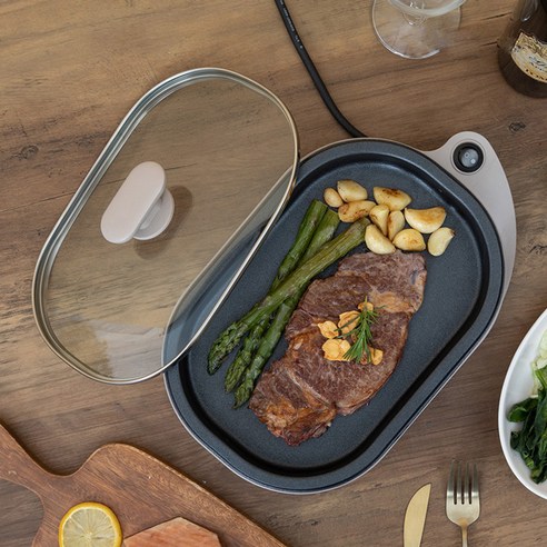 도무스 전기그릴 구이 팬 1인용 코팅 원터치방식 WG-708HY 인디핑크/웜그레이/민트, 민트 WG-707HY, WG-707HY(민트)