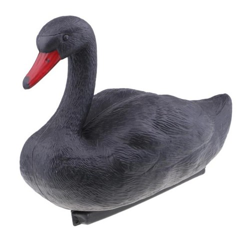 SwanDecoy 떠 다니는 미끼 잔디 장식품, 검정, 설명한대로