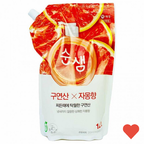 주방세제 리필 구연산 자몽향 1.2L