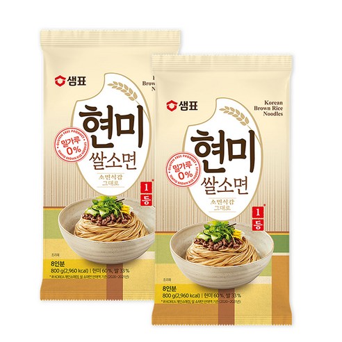 샘표 현미 쌀소면 800g, 2개