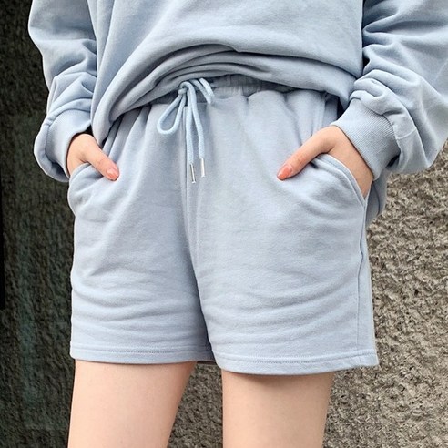 티데일리 꾸안꾸 밴딩 반바지 여성용 2사이즈 트레이닝 면 팬츠