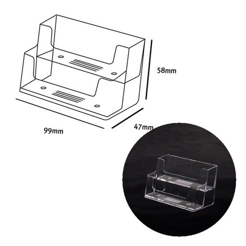투명 아크릴 홍보용 명함 꽂이 2칸 게시대 영업용 부동산
