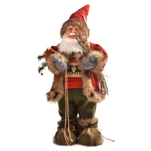 산타 클로스 눈사람 장식품 컬렉션 크리스마스 트리 장식 펜던트 크리스마스 동상 장식 테이블, {"수건소재":"플라스틱 천"}, 45cm 빨간색 단거리