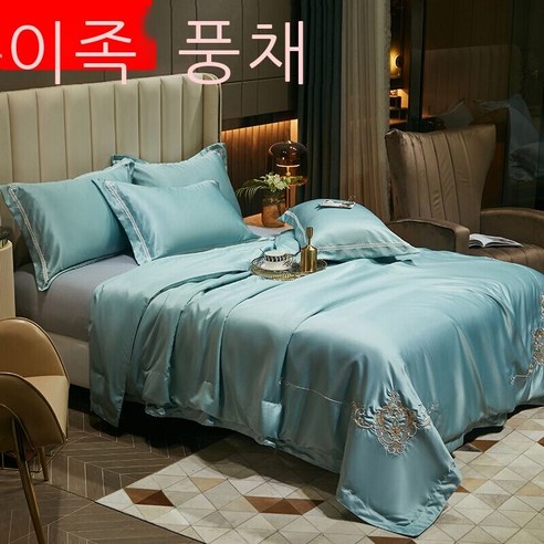 이인풍 여름이불 순색 심플한 북유럽풍 여름이불 물세탁 얼음자수 에어컨 이불 싱글.m. 미샤 얇은 이불 가정용 판다 연근 *cm 단하 이불, 연두색