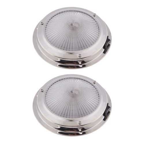 2개 12V 보트 램프 LED 천장 조명 라운드 벽 램프 독서 램프 따뜻한 흰색, 설명 설명, {"수건소재":"스테인레스 스틸"}
