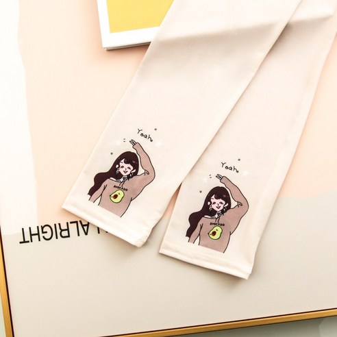 DFMEI 여름 자외선 차단제 얼음 손 소매 팔 보호대 얼음 실크 팔 소매 여성 모든 경기 기능, DFMEI 아보카도 소녀