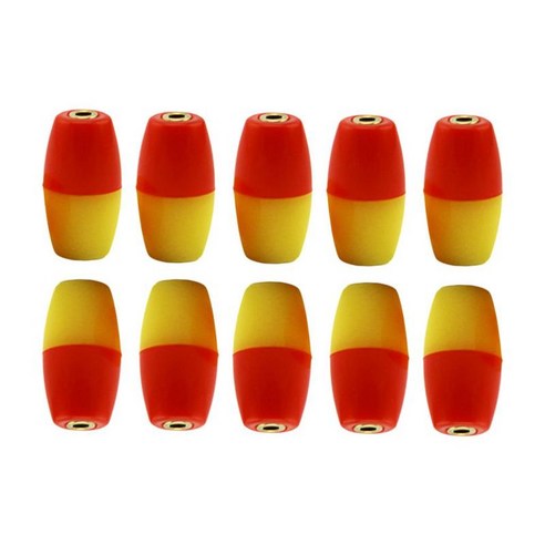 10 개/갑 어둠 속에서 빛나는 낚시 부표 빛나는 찌 바다 낚시 수레, 오렌지 그린, 1.8x1cm, 플라스틱