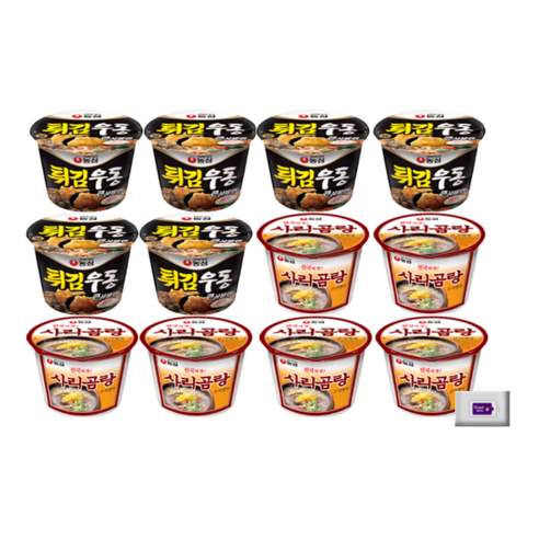 사리곰탕큰컵6개+튀김우동큰컵6개+그레잇물티슈(10매), 사리곰탕6+튀김우동6+그레잇물티슈, 1세트