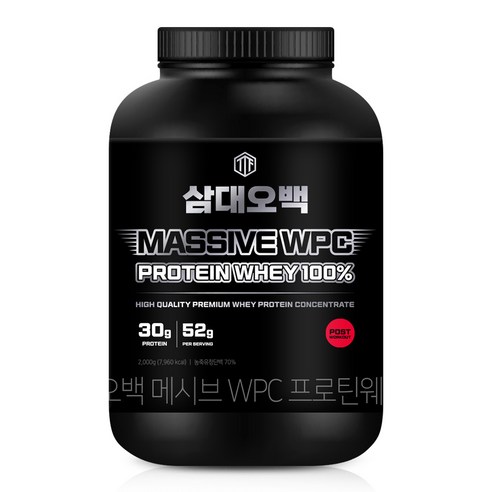 삼대오백 메시브 WPC 프로틴 웨이 100% 초코맛, 2000g, 1입