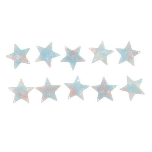 FCSHOP 10Pcs 대량 스타 귀걸이 팔찌 DIY 쥬얼리 찾기 공예 만들기, 라이트 블루, 21x21mm, 아세테이트 시트