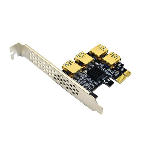 PCIe 1 ~ 4 PCI 16X 슬롯 라이저 USB 3.0 어댑터 카드 승수 Pcie 확장, ABS, 블랙