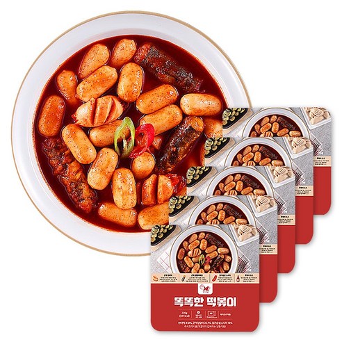 헬스앤뷰티 똑똑한 떡볶이 210g 곤약떡 곤약 김말이 닭가슴살 소세지 다이어트 간식 식단, 5개
