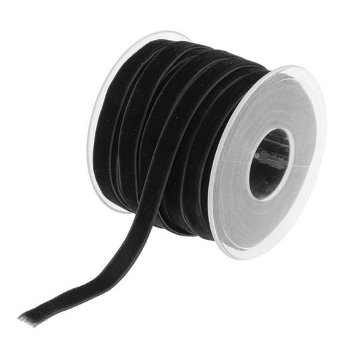 수제 헤어 클립 헤어 리본 헤어 액세서리 재봉 공예 리본 벨벳 리본 신발 bowknot diy 리본 1cm 20yard, 블랙, 설명
