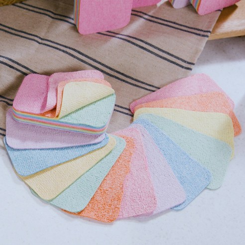 크린바바 때싹 물싹 레인보우 블럭 대형 1개입 차량용 타월 수세미 타올, 1개