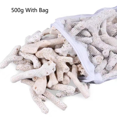 천연 산호 뼈 생화학 볼 필터 미디어 질화 박테리아 하우스 어항 깨끗한 물 재료, 2)500g with bag - 250g