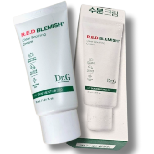 닥터지 레드 블레미쉬 클리어 수딩 크림 70ml DR.G RED BLEMISH CLEAR SOOTHING CREAM 튜브형 수분진정 롱래스팅 수분케어 부드러운발림성, 1개