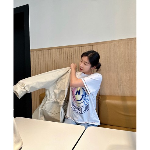 가니레인보우티셔츠(수입) 스마일면티 스마일반팔티 프린팅반팔티