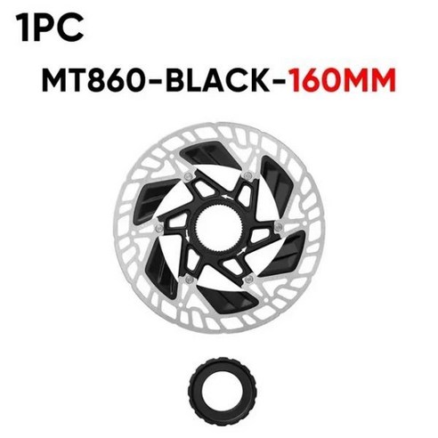 BUCKLOS 초경량 자전거 센터락 브레이크 디스크 중공 방열 로드 MTB 로터 RT76 에 적합 160mm, 05 2PC-MT860-Black