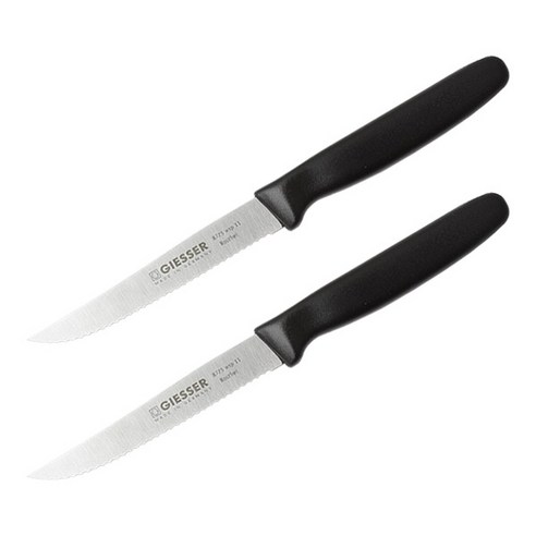 기셀 스테이크 톱니 나이프 11cm, 블랙, 2개
