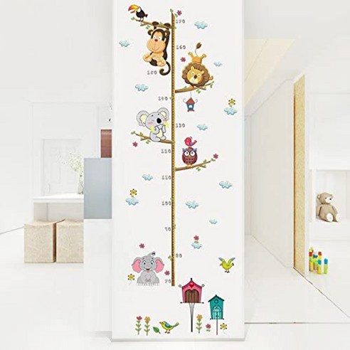 OEM 만화 코끼리 동물원 높이 스티커 어린이 방 벽 장식, Multicolor