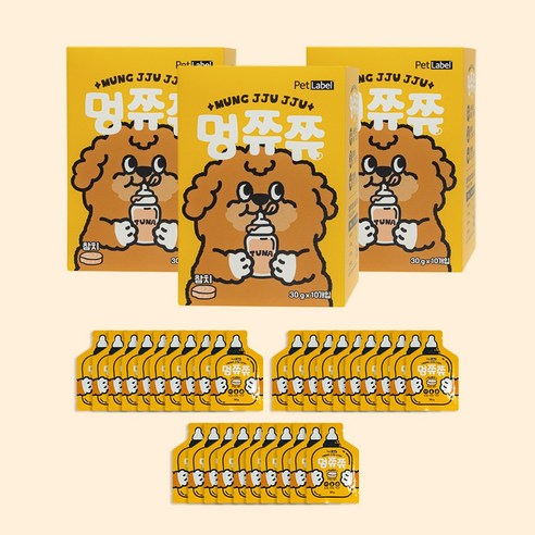 펫라벨 멍쮸쮸 강아지간식 참치(30g x 30ea) 짜먹는간식, 30개, 30g, 참치