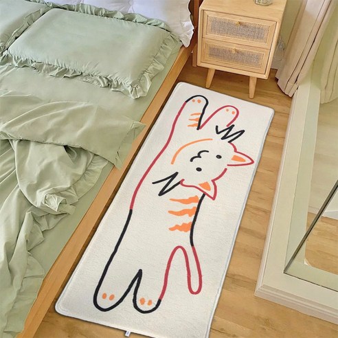 만화 캐시미어 카펫 욕실 미끄럼 방지 매트리스 현관 서재 카펫 침실 침대 옆 카펫 귀엽다 바람 창문 매트리스, Yr-10