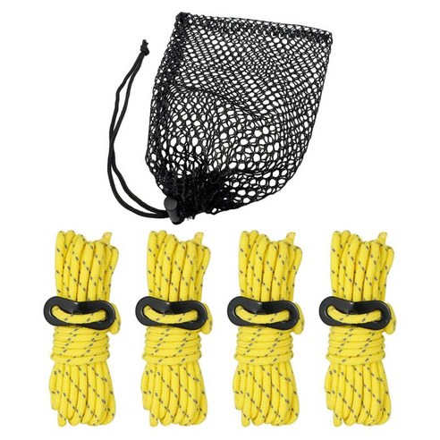 방수포를 묶는 야영 천막 옥외 포장을 위한 4mm 천막 바람 밧줄 사려깊은 Paracord, 노랑, 나일론 알루미늄 합금