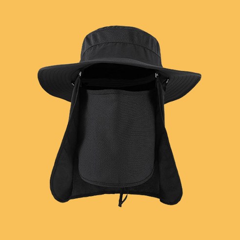 카멜리안 자외선 햇빛 차단 망사 마스크 모자 캡 군용 밀리터리, 블랙
