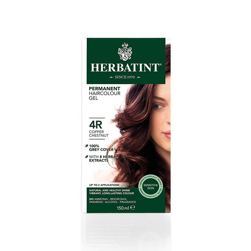 허버틴트 퍼머넌트 허벌 모어 컨디셔닝 래스팅 헤어컬러 젤 135ml, Copper Chestnut, 1개