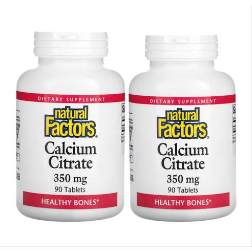 내추럴팩터스 구연산칼슘 350mg 90정 X 2통 Natural Factors 칼슘