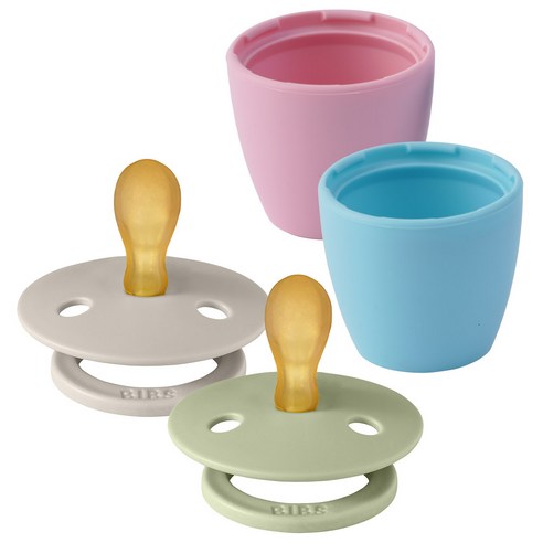 빕스 시메트리클 고무 쪽쪽이 2p+실리콘캡 2p, 2단계, 세이지+샌드
