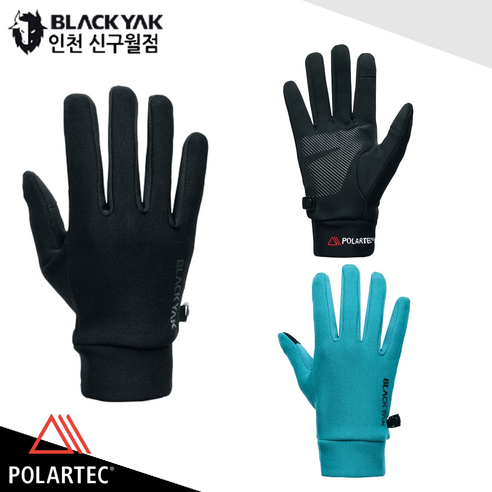 블랙야크 아웃도어 가을 겨울 남여공용 폴라텍 보온성 좋은 글러브 BAC파워스트레치글러브, BLACK