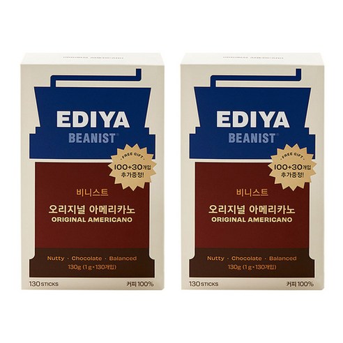 이디야 비니스트 오리지널 아메리카노 원두커피믹스, 130개입, 2개