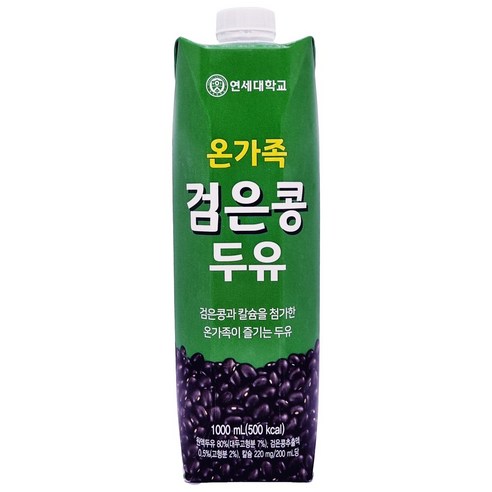 연세 온가족 검은콩 두유 1000ml 식사대용/두유/간식, 1L, 24개