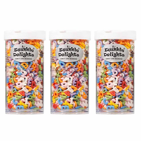퀄리티 스프링클 레인보우 알파벳 60g, 3개