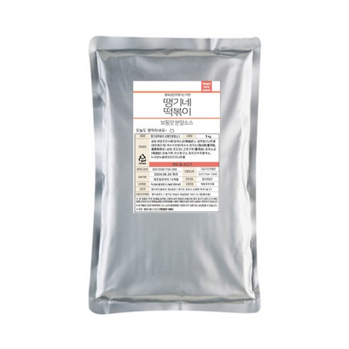 땡기네 떡볶이 분말소스 보통맛, 1kg, 4개