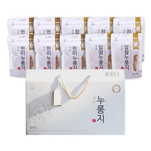 청춘누룽지 선물세트 1호 (현미 5봉 + 찹쌀 5봉), 10개입, 120g