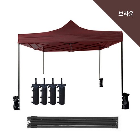 3x3m 행사용 대형 천막 천막 접이식 방수 캐노피 천막 야외용 옥상 그늘막 자바라 포장마차 테라스, 그린