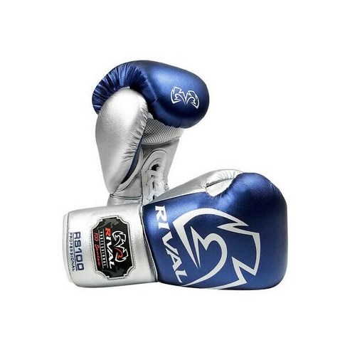 라이벌 글러브 복싱 권투 Rival Boxing RS100 Pro Sparring Gloves - Blue/Silver, 18 oz.