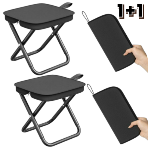 라이프윙 경량 캠핑의자 휴대용 좌식 차박 접이식 체어 세트, 블랙, 2개