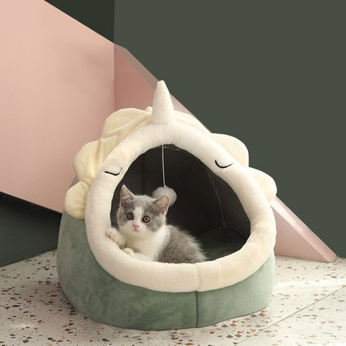 애완 동물 집 고양이 하우스 매트 동굴 수면 침대, 라이트 그린