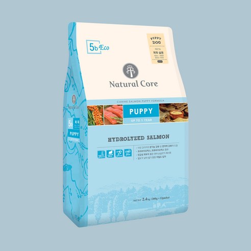 네츄럴코어 퍼피 에코 5b 작은입자 건식사료, 연어, 2.4kg, 1개