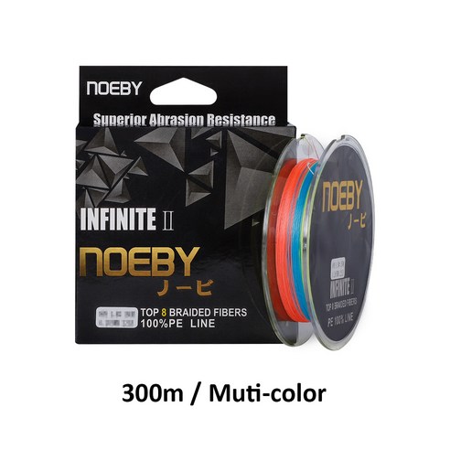 NOEBY 8 Strands 300M PE Braided Multifilament Fishing Line Multicolour Fishing Weave Lines, COLORFUL, 2.5-35lb