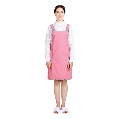 시티스카이 초경량 다용도 포켓장식 생활방수 앞치마 1+1, 블랙+핑크 11 네오브릭 방수앞치마 단면 사선파이핑 소 68X75 9color, 흰색, 1개